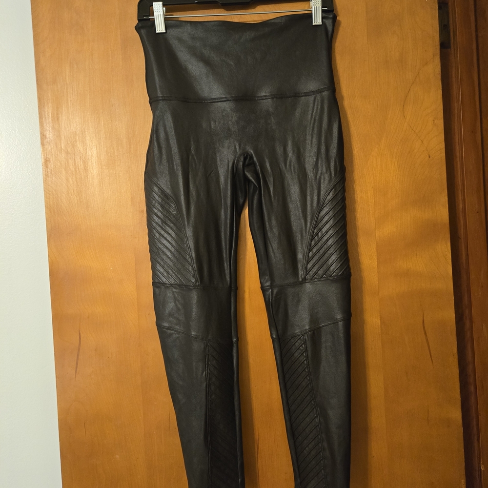 SPANX Faux Leather Black Leggings